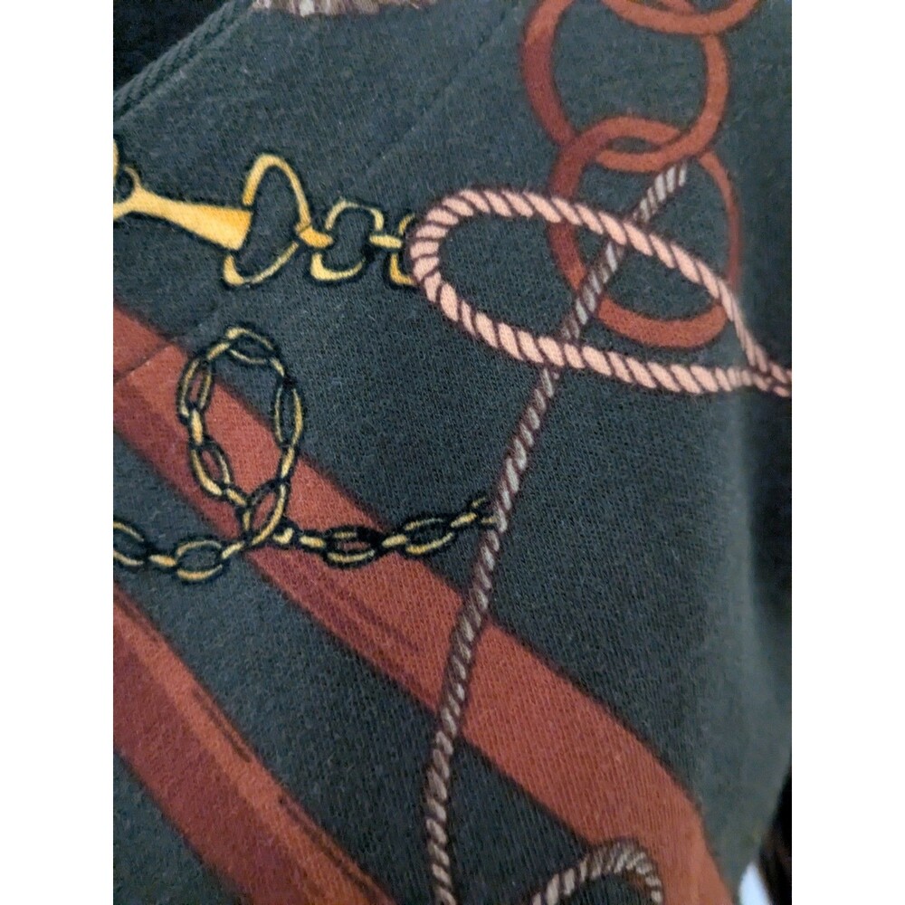 Talbots Dress Women's M Olive Equestrian Bit & Bridle Long Sleeve Western Status - Picture 6 of 15